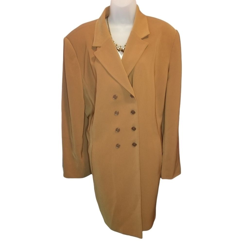 Vintage Lord & Taylor Camel Double-Breasted Trench Coat Classic Style EUC